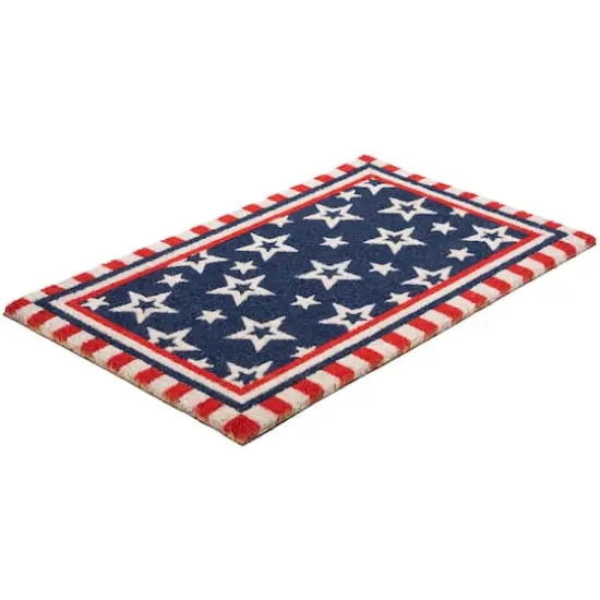 Blue & Red Patriotic Stars & Stripes Border Doormat {4}