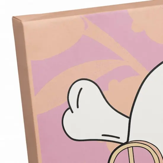 Pink & Coral Skull Rest in Peace Canvas Wall Art {4}