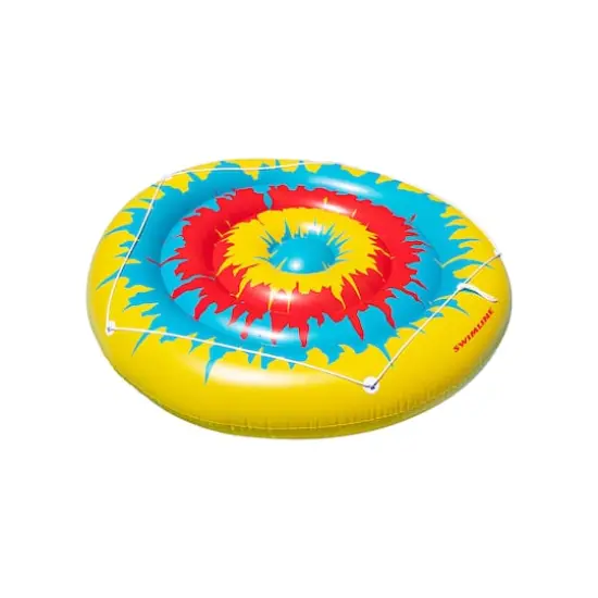 72" Multicolor Tie Dye Inflatable Circular Swimming Pool Float {1}