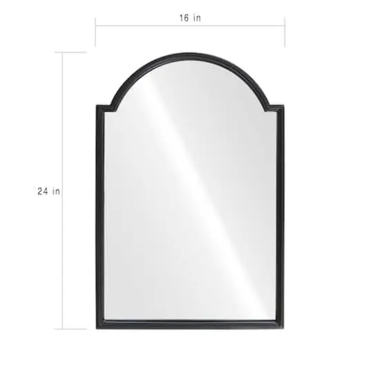 16" x 24" Scalloped Arch Wall Mirror in Black Metal Frame by Ashland® {5}