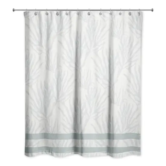 Coral & Stripe Shower Curtain Blue/Blue/White {3}