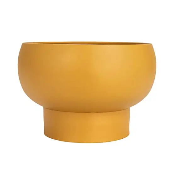 Hello Honey&reg; Beige, Ivory & Mustard Decorative Metal Footed Planter Set {8}