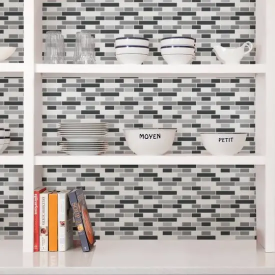 InHome Smoked Glass Peel & Stick Backsplash Tiles {7}
