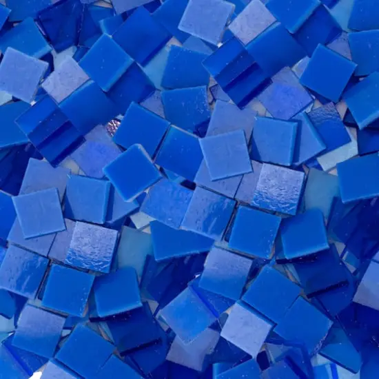 Oceanside Compatible&trade; Small Blue Mosaic Stained Glass Squares, 8oz. {3}