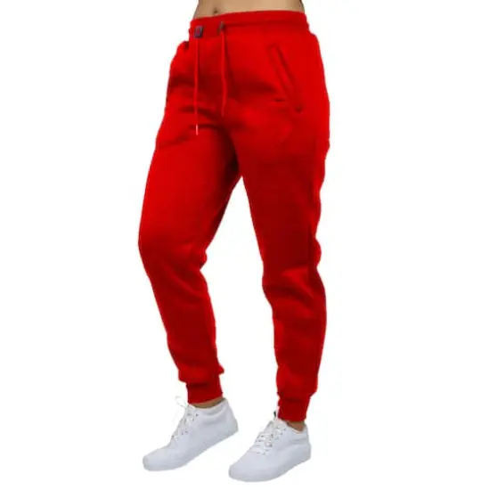 Galaxy by Harvic Women's Relaxed-Fit Fleece-Lined Jogger Sweatpants Red {1}