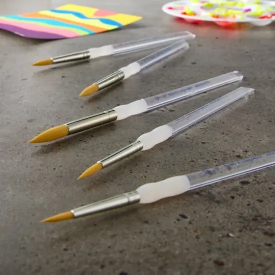 Soft-Grip&reg; Gold Taklon Round 5 Piece Brush Set {3}