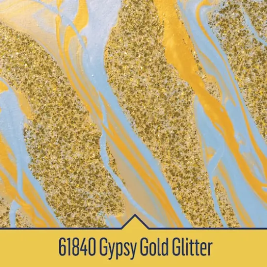 FolkArt&reg; Drizzle&trade; Pre-Mixed Acrylic Pouring Paint, 9oz. Gypsy Gold Glitter {3}