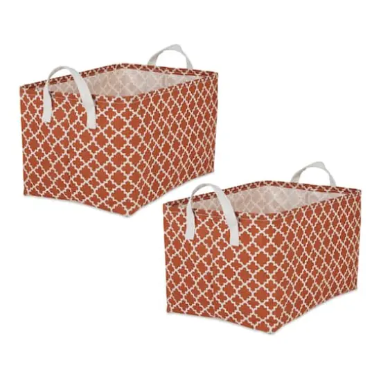 DII&reg; Extra Large Lattice PE-Coated Cotton Polyester Laundry Bin, 2ct. Cinnamon {1}