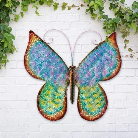 Glitzhome&reg; 20" Colorful Butterfly Metal Wall D&eacute;cor {3}