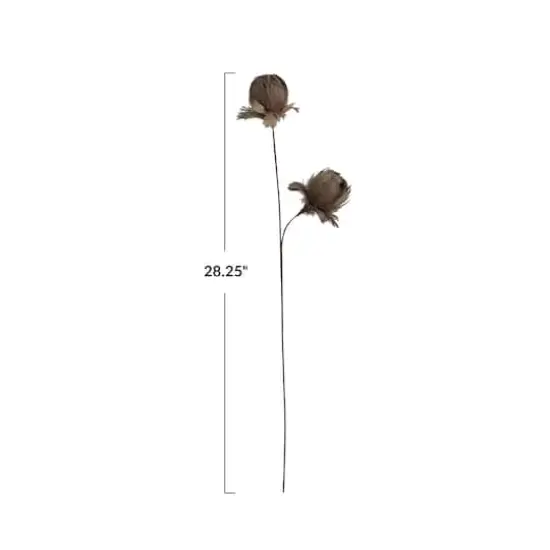 Hello Honey&reg; 28.25" Taupe Organic Feather Flower Stem {4}