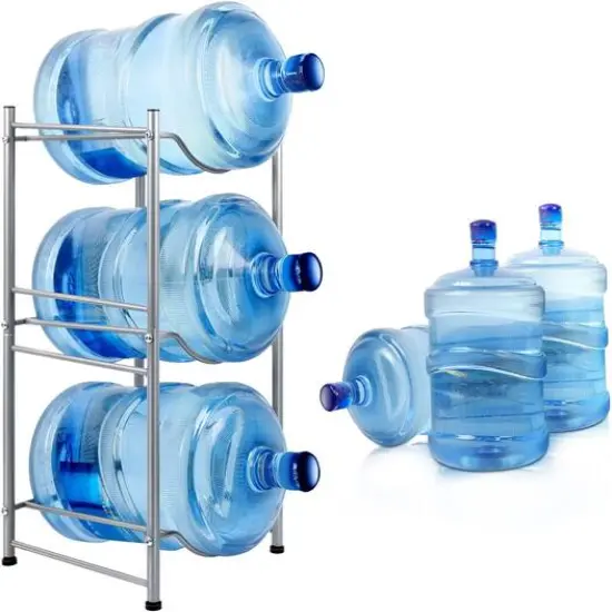 NEX&trade; 3-Tier 5-Gallon Silver Water Jug Storage Rack {1}