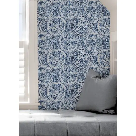 Caroline et Bettina Blue Camille Peel & Stick Wallpaper {6}