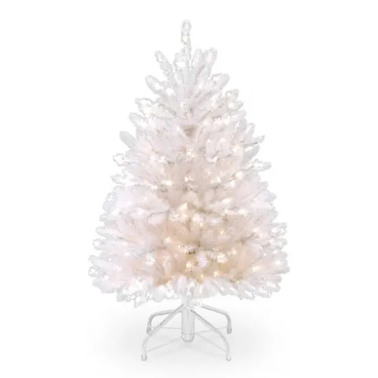 4.5ft. Pre-Lit Dunhill&reg; White Fir Artificial Christmas Tree, Clear Lights {1}