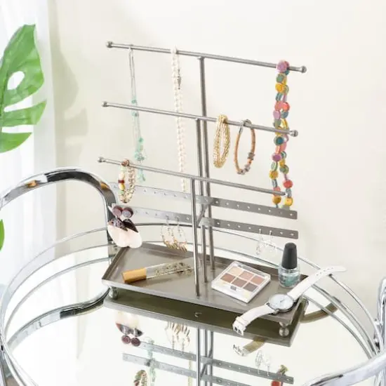 DII&reg; 3 Tier Jewelry Organizer Gray {6}
