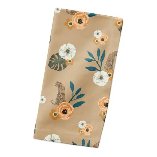 Tropical Jag Cotton Twill Napkin Beige {3}