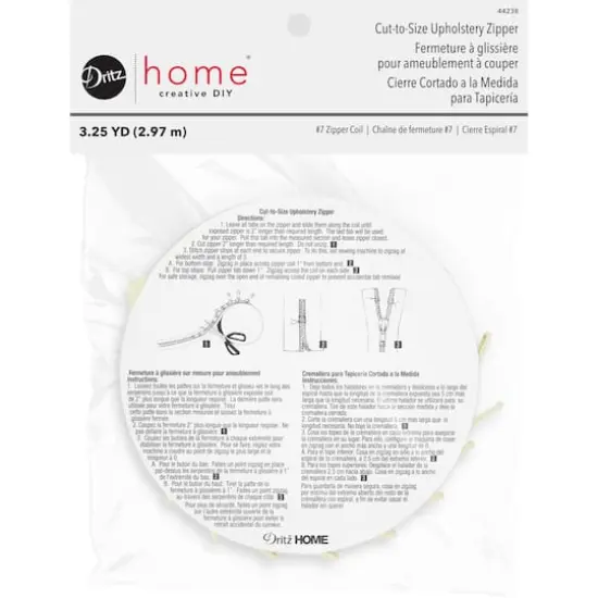 Dritz&reg; Home Cream Cut-To-Size Upholstery Zipper, 3.25yd. {1}