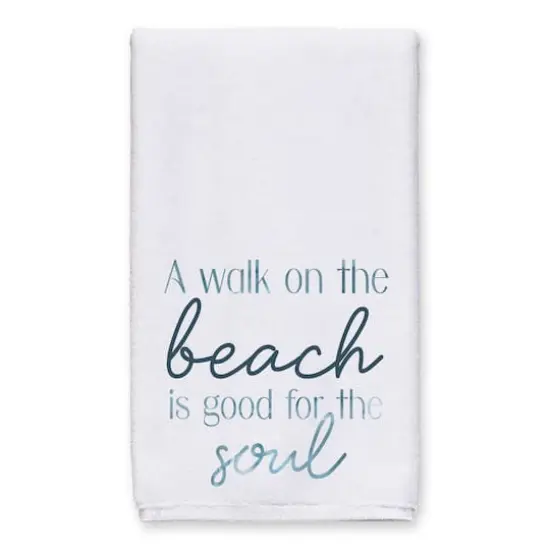 A Walk On The Beach Tea Towel Set Blue/Blue {3}