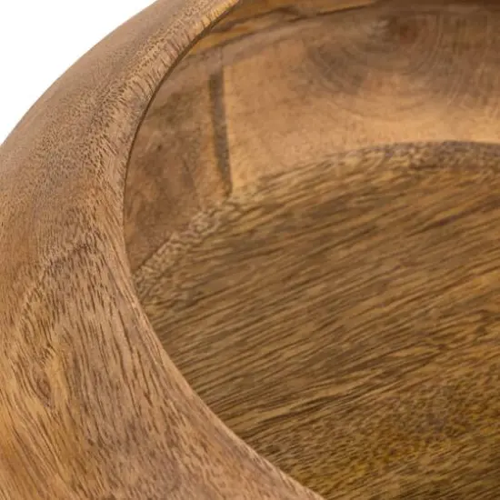 Hello Honey&reg; 9.2" Modern Round Wood Bowl Natural Finish {8}