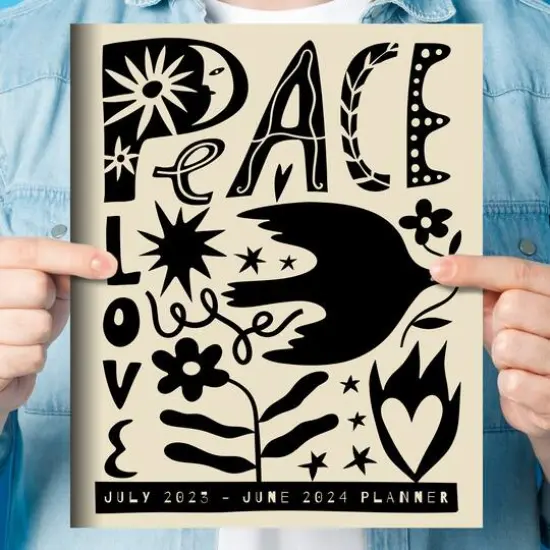 TF Publishing 2023 - 2024 Peace Love Large Monthly Planner {7}