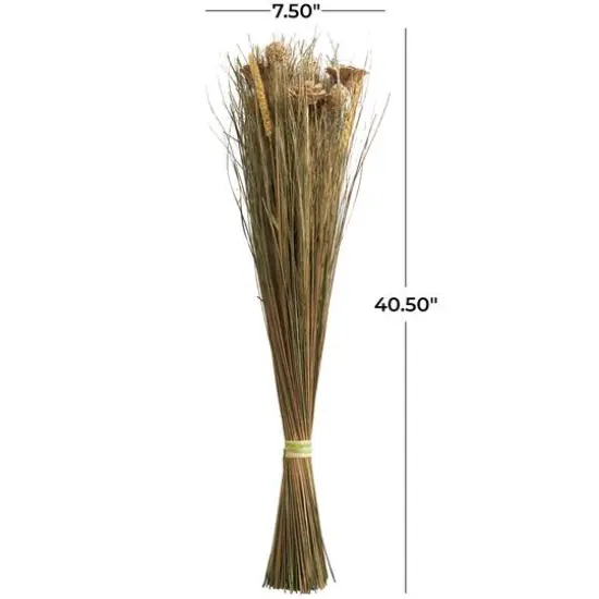 41" Brown Dried Plant Floral Bouquet Grass Natural Foliage with Deco Ball Accents {7}