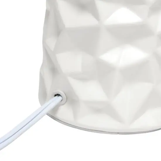 Simple Designs Sculpted Ceramic Table Lamp Off White {9}