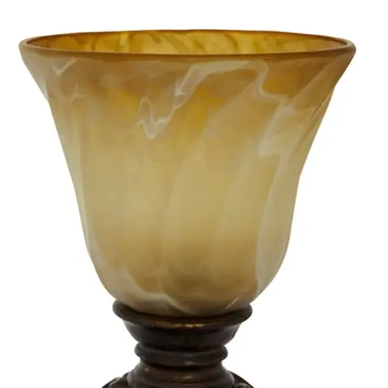 Brown Metal Mediterranean Uplight Table Lamp, 20" x 7" x 7" {6}