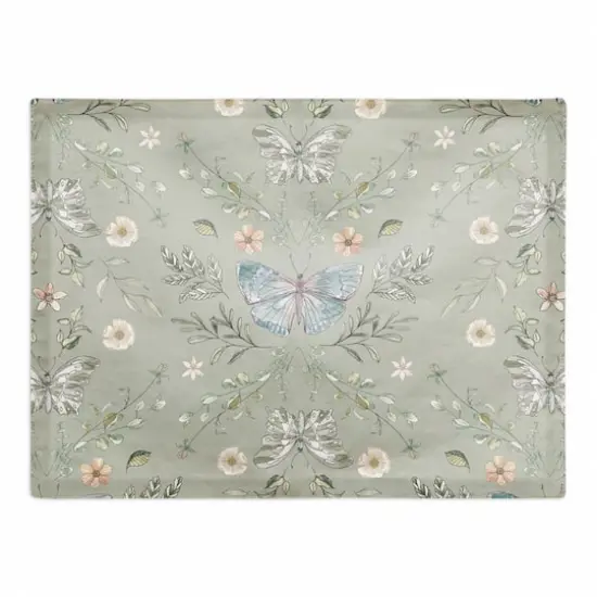 Butterfly Cotton Twill Placemat Sage Green {1}