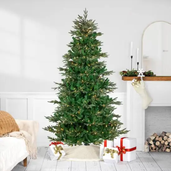 6.5ft. Pre-Lit Hudson Fir Full Artificial Christmas Tree, Warm White LED Lights {3}