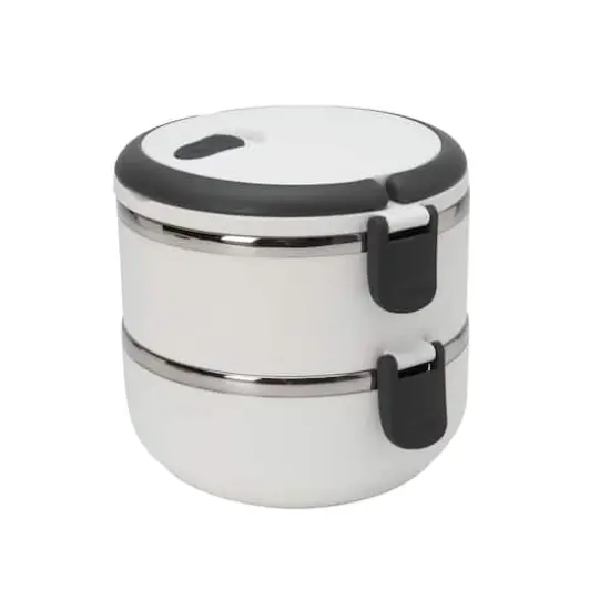 Kitchen Details 2-Tier White Insulated Stainless Steel Lunch Box {7}