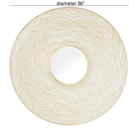 CosmoLiving by Cosmopolitan Gold Iron Contemporary Wall Mirror, 36" x 36" x 5" {6}