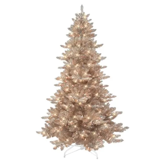 6.5ft. Pre-Lit Rose Gold Spruce Artificial Christmas Tree, Clear Lights {1}