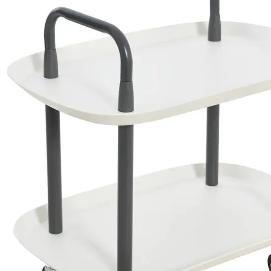 Hello Honey&reg; Main + Mesa&trade; 2-Tier Modern Plastic and Metal Trolley White and Dark Gray {8}
