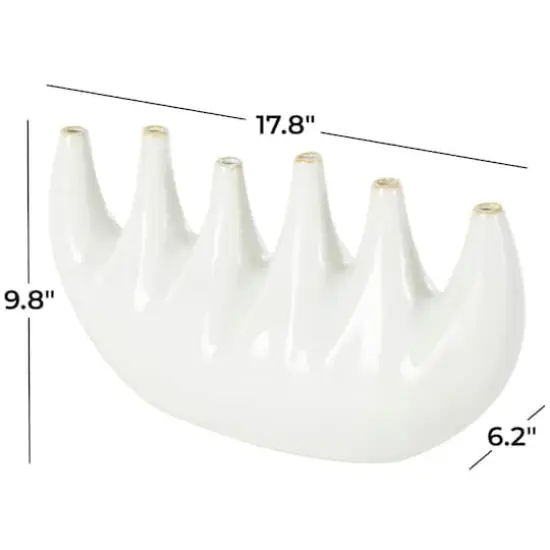 17.75" White Contemporary 6-Opening Ceramic Vase {5}