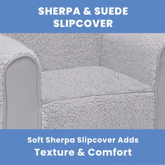 Cozee Sherpa Chair with Suede {4}