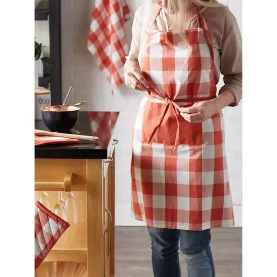 DII&reg; Buffalo Check Chef Apron Red {7}