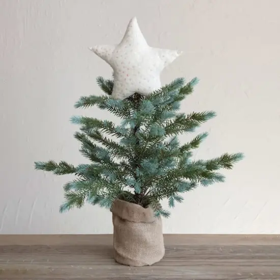 Hello Honey® 11" Beige Handmade Wool Felt & Sequins Star Tree Topper {5}