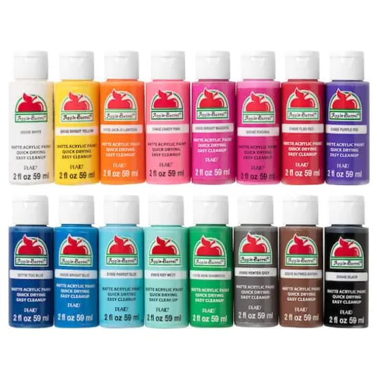 Apple Barrel&reg; Matte Acrylic Craft Paint 16 Color Set {1}