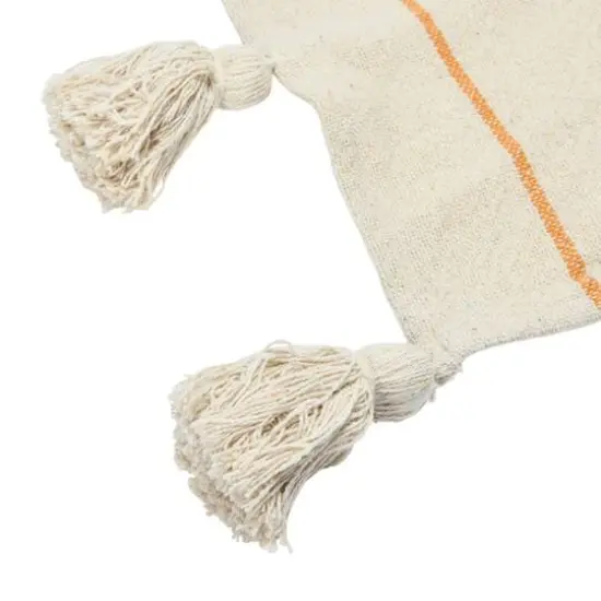 Hello Honey® Striped Cotton Throw Blanket with Tassels Cream {7}