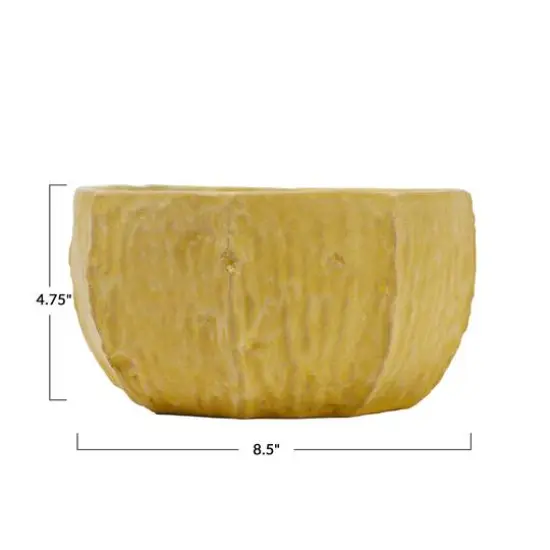 Hello Honey&reg; 9" Yellow Stoneware Planter with Organically Shaped Detail {7}