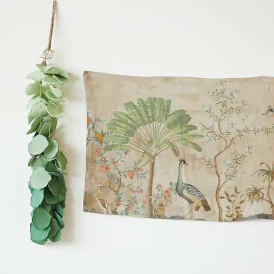 Hello Honey&reg; 4.5ft. Green Hand-Painted Paper Mache Eucalyptus Bunch Wall Hanging {3}