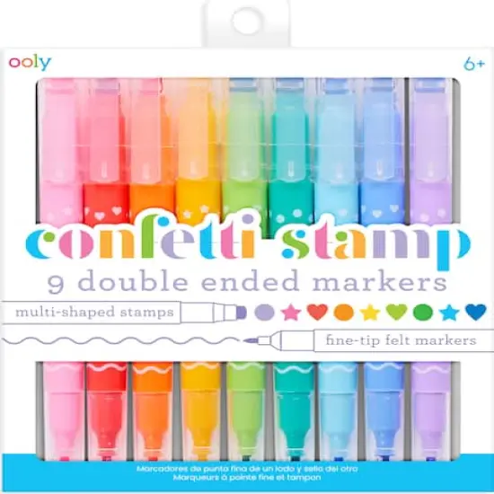 OOLY Confetti Stamp Double-Ended Markers, 9ct. {1}