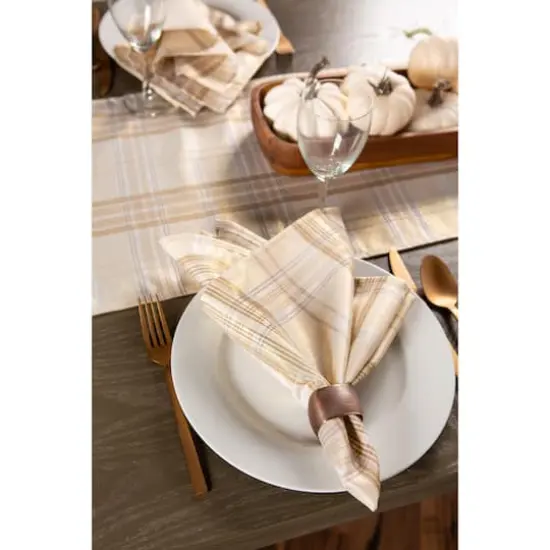 DII&reg; 72" Metallic Cream Plaid Table Runner {3}