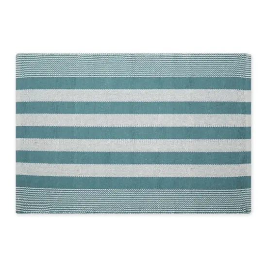 DII&reg; Cabana Stripe Handwoven Recycled Yarn Rug, 2ft. x 3ft. Smoke Blue {1}