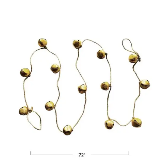 Hello Honey&reg; 6ft. Gold Handmade Metal Bells on Jute Rope Garland {4}