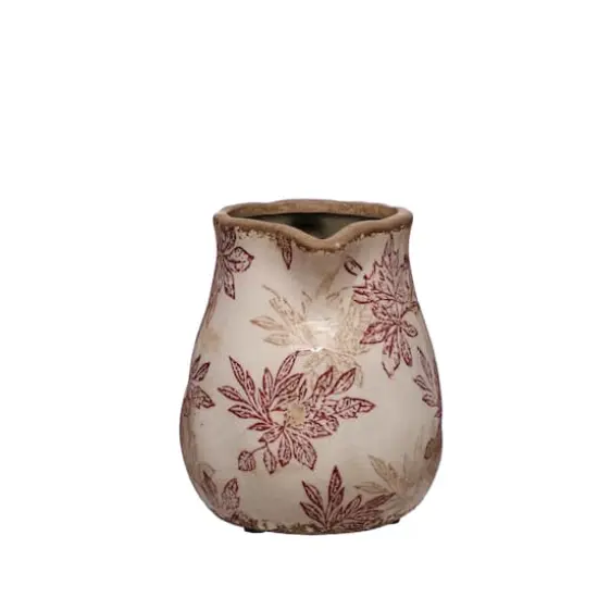 6.25" Floral Crackle Ceramic Pitcher by Ashland&reg; {4}