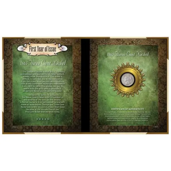 First Year of Issue Three-Cent Nickel 1865 {1}