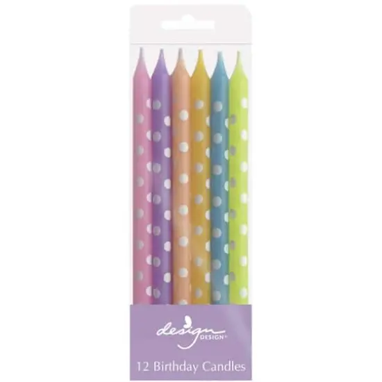 Design Design Light Polka Dots Birthday Candle Sticks Set {1}