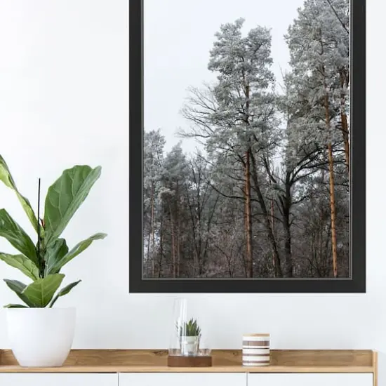 Dusty Trees Black Framed Print Under Plexiglass {4}