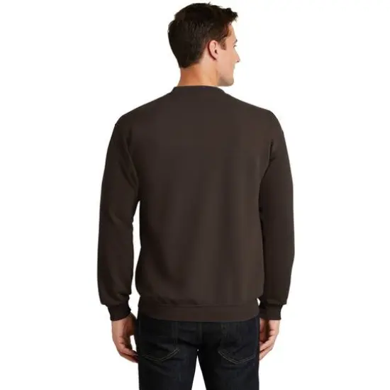 Port & Company&reg; Brights Core Fleece Crewneck Sweatshirt Dark Chocolate Brown {6}
