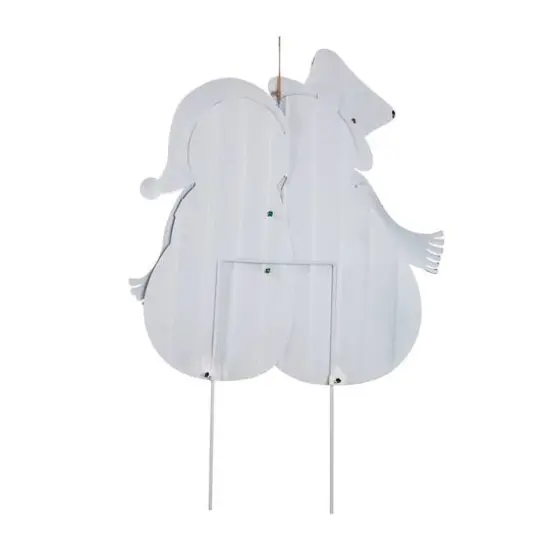 Glitzhome&reg; 2.5ft. Metal Lovely Snowman Yard Stake {9}